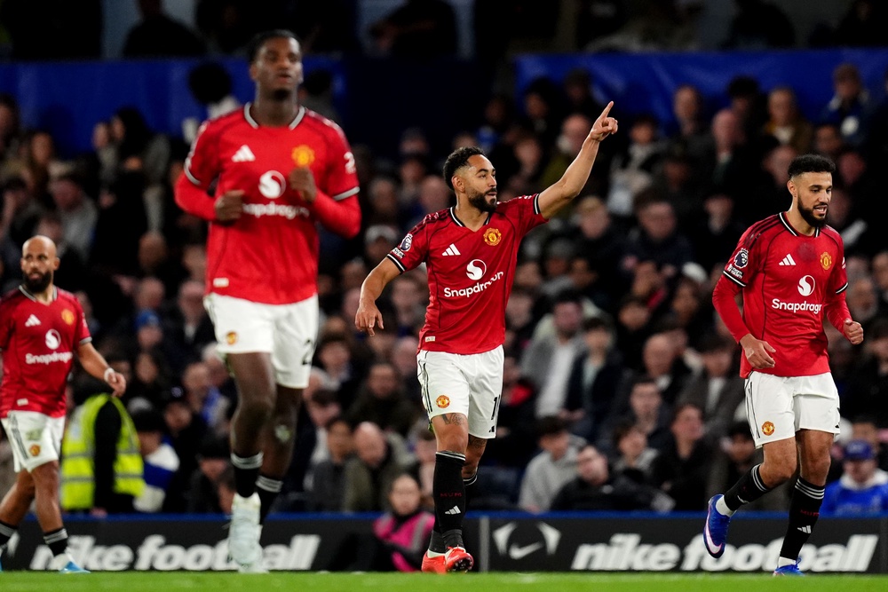 Matheus Cunha was the match-winner for Man Utd at Stamford Bridge (John Walton/PA)