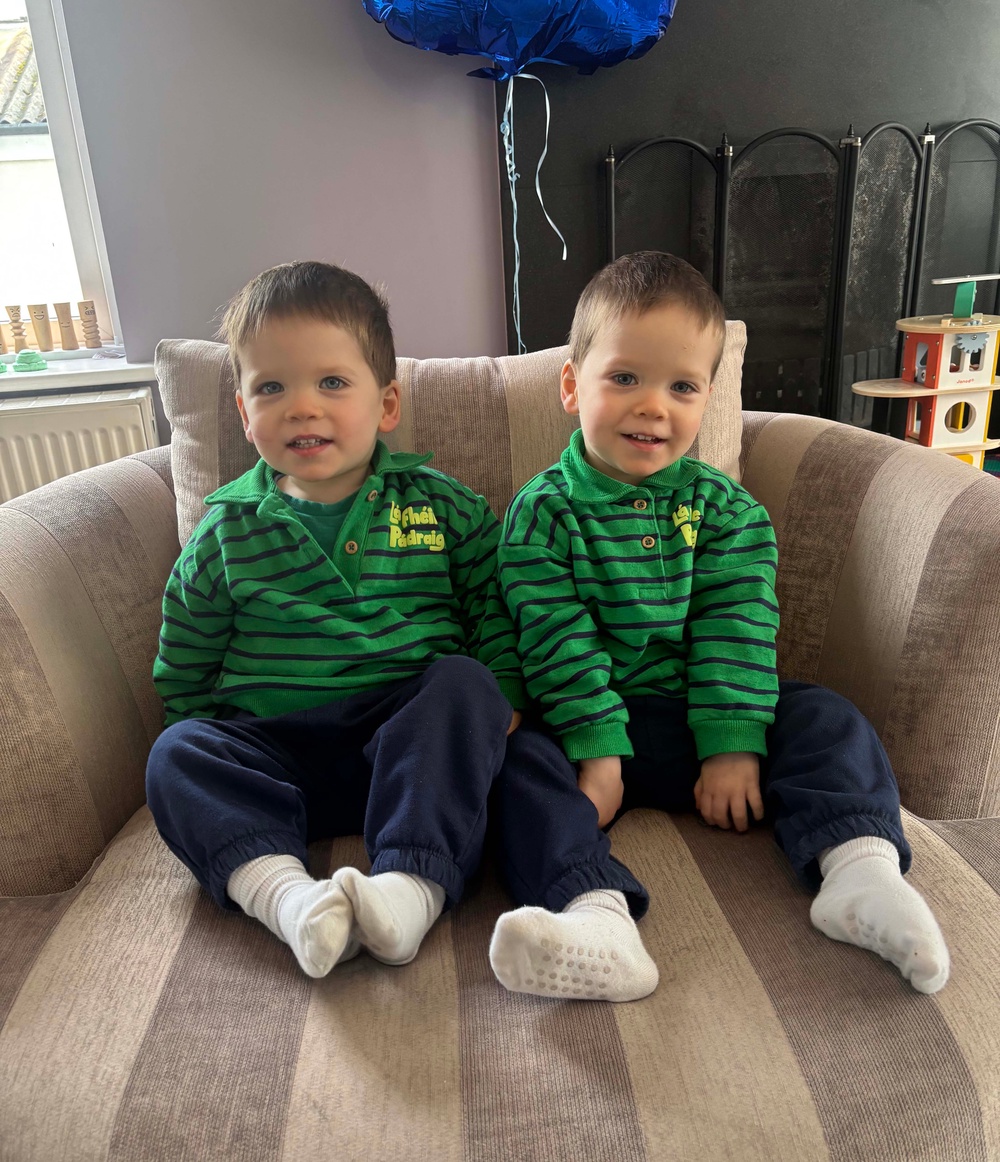 Twins Tadhg, left, and Cathal Fitzgibbon, who battled twin-to-twin transfusion syndrome (TTTS), a rare condition in which one baby receives more nutrients from the placenta than the other, putting them both in serious danger. Picture: Ciara Bowe.