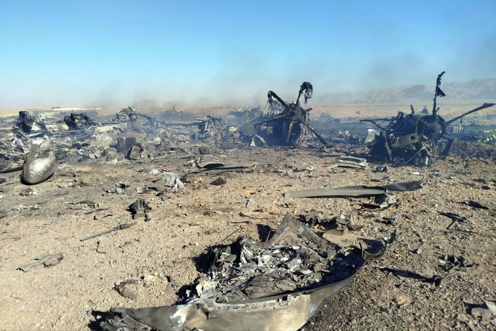 Images shared by Tehran of what appeared to be the wreckage of U.S. aircraft (IRGC)