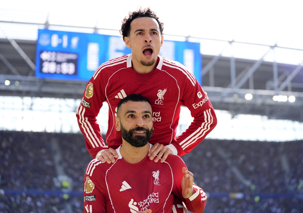 Mohamed Salah put Liverpool in front in his final Merseyside derby (Nick Potts/PA). (PA Wire)