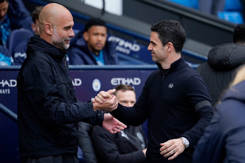 Arsenal are monitoring where Manchester City’s rearranged games will be played (AP)