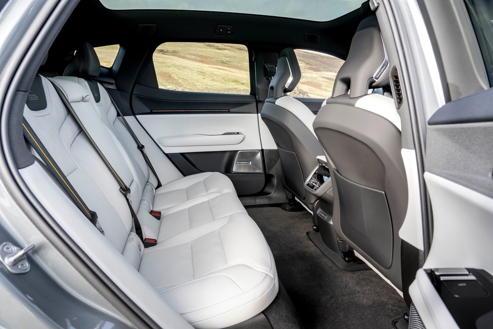 Space in the back of the Polestar 3 is impressive, with a great view out and up through the standard panoramic sunroof (Polestar)