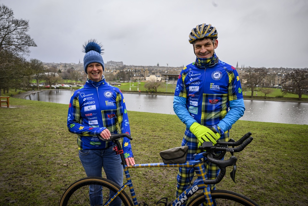 Kathy Weir and Rob Wainwright in Edinburgh for the launch of Doddie’s Triple Crown Challenge 2026 (Craig Watson/Doddie Foundation/PA) (PA Media)