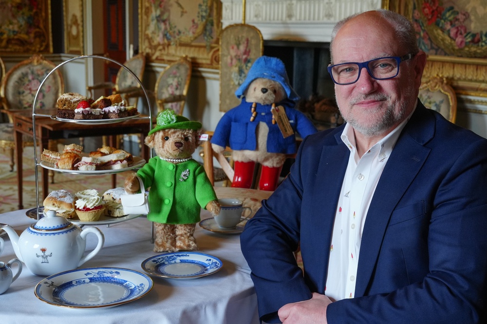 Ian Munro with Paddington and the bear (Owen Humphreys/PA) (PA Wire)