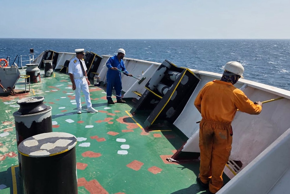 Al-Jubouri has been on board his tanker, the Palau-flagged Sea Moon, for four months (Capt. Rahman Al-Jubouri via AP)
