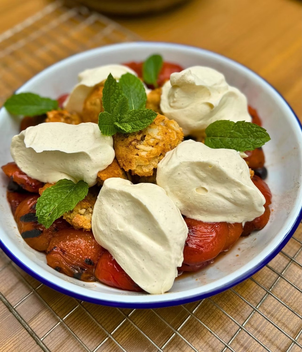 Dessert goes on the grill – caramelised fruit and just enough sweetness to finish (Elevated Food For Life/Laura James)