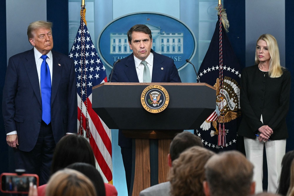 Comey’s latest indictment was brought under acting Attorney General Todd Blanche, Trump’s former personal lawyer, who replaced Pam Bondi last month (AFP via Getty Images)