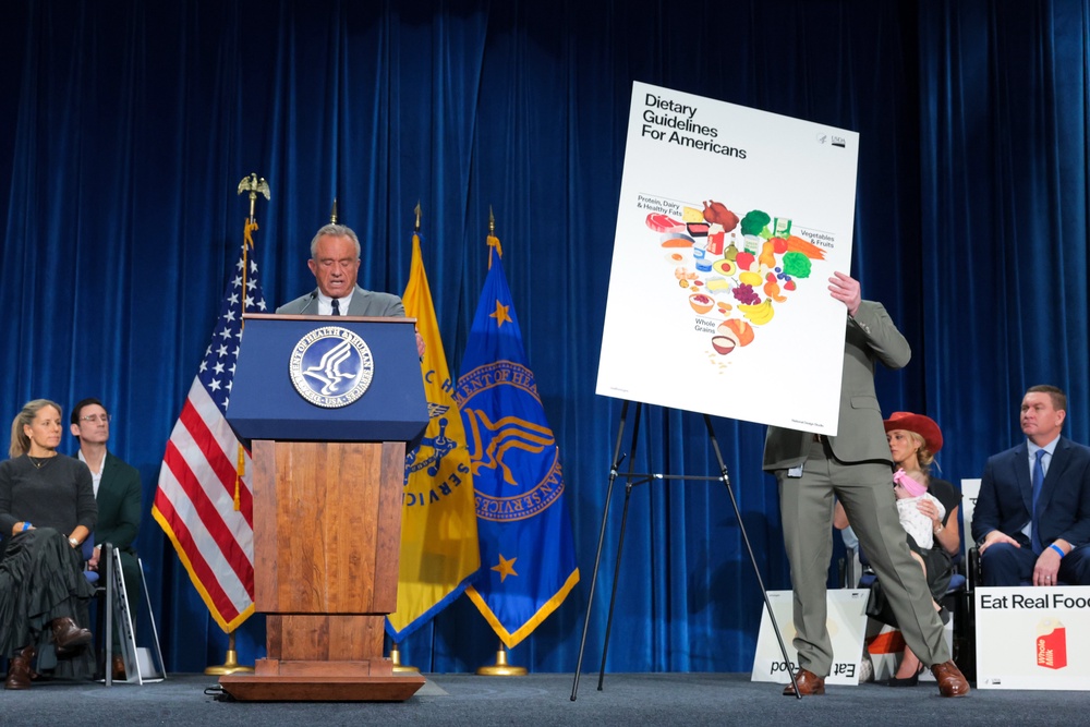 At HHS, Kennedy introduced a new food pyramid that prioritizes saturated fats in meats and dairy over whole grains (Getty)