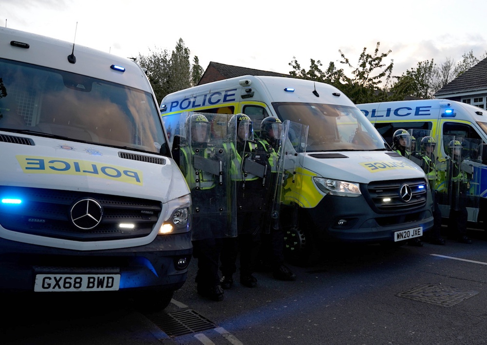 Surrey Police have warned that “robust action” will be taken against anyone who commits a criminal offence in the protests (Jamie Lashmar/PA Wire)
