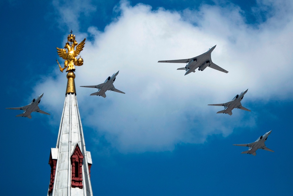 A Tupolev Tu-160 and Tu-22M3 military aircrafts fly over Red Square (file) (AFP/Getty)