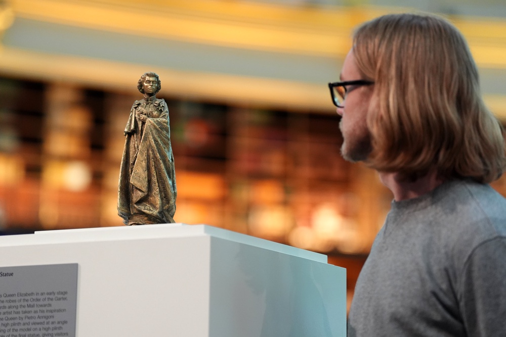 A maquette of the Queen on a plinth at the British Museum (Ben Whitley/PA) (PA Wire)