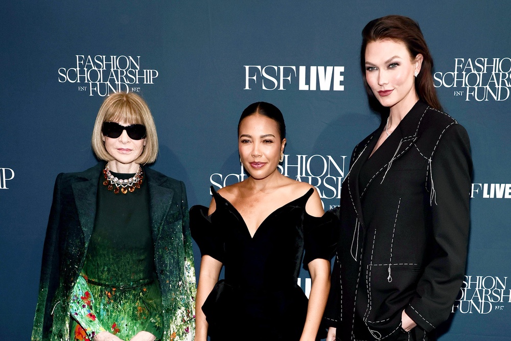Grede, here with Anna Wintour and model Karlie Kloss, got her start in fashion on an unpaid internship (Getty)