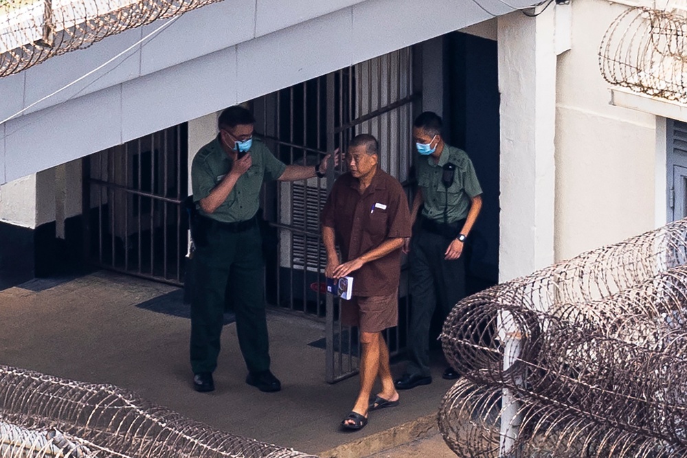 Jimmy Lai pictured in Stanley Prison in Hong Kong in July, 2023 (CopyrAP)