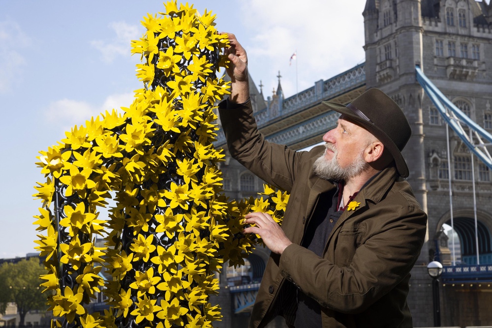 Alan Ross makes finishing touches to The Daffodil Runner (David Parry Media Assignments/PA) (PA Wire)