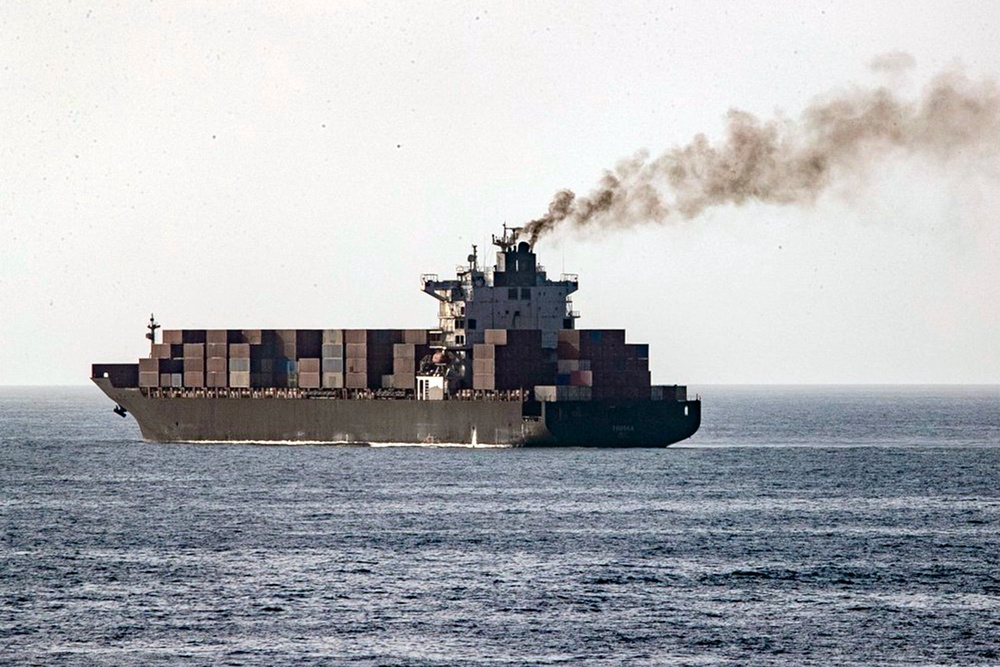 The Iranian-flagged M/V Touska container ship was disabled by the US Navy and boarded by military on Monday (US Central Command)