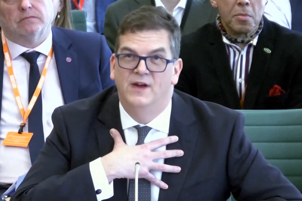 Sir Olly Robbins gives evidence in the Commons on Tuesday (ParliamentTV)