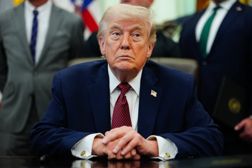 Trump is among hundreds who are taking turns reading the entire Bible aloud over the course of a week (AP)