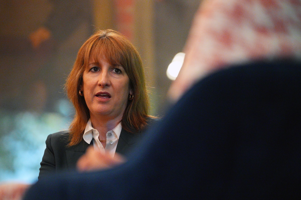 Chancellor of the Exchequer, Rachel Reeves MP, speaks on stage during the National Growth Debate at the Institute of Directors on April 21 (Getty)