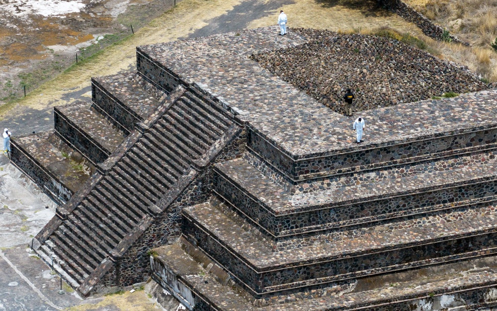 The shooting took place at the Teotihuacan pyramids (AFP/Getty)