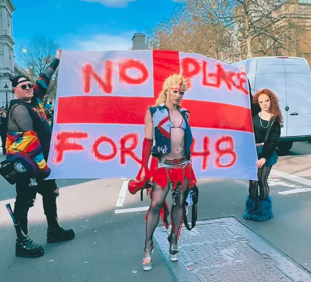 Bimini at the anti-far-right march in London this month (Instagram/@biminibabes)