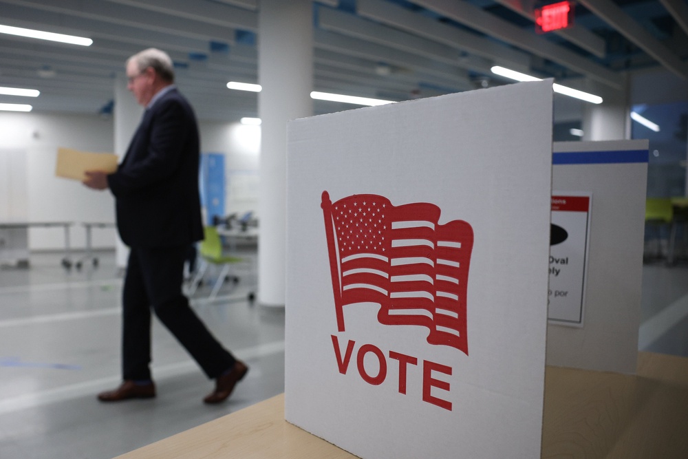 A voter in Virginia casts his ballot in the state’s redistricting referendum Tuesday, a potentially highly significant win for Democrats (Getty)