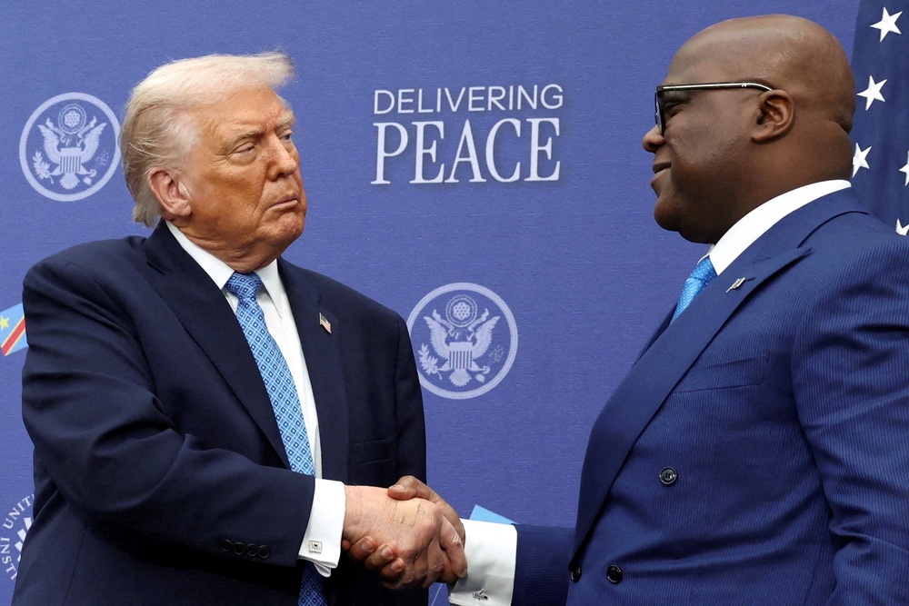 The Trump administration is reportedly arranging a plan with the administration of Felix Tshisekedi, president of the Democratic Republic of the Congo, to receive hundreds of Afghans who have been stranded at Camp As Sayliyah in Doha (REUTERS)