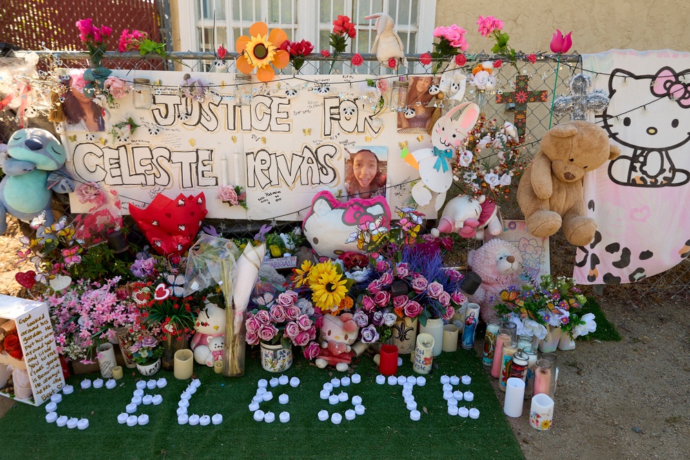 Celeste Rivas Hernandez’s home in Lake Elsinore, California (AP)