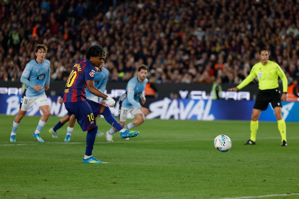 Lamine Yamal had scored the only goal of the game from the penalty spot (AP)