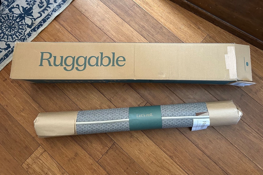 The backing is already attached to the rug making for easier setup (Ali Howard/The Independent)