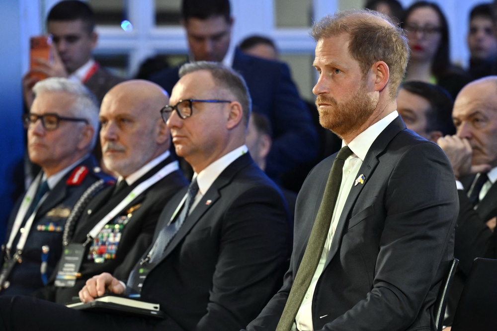 Britain's Prince Harry, Duke of Sussex, attends the Kyiv Security Forum (AFP/Getty)