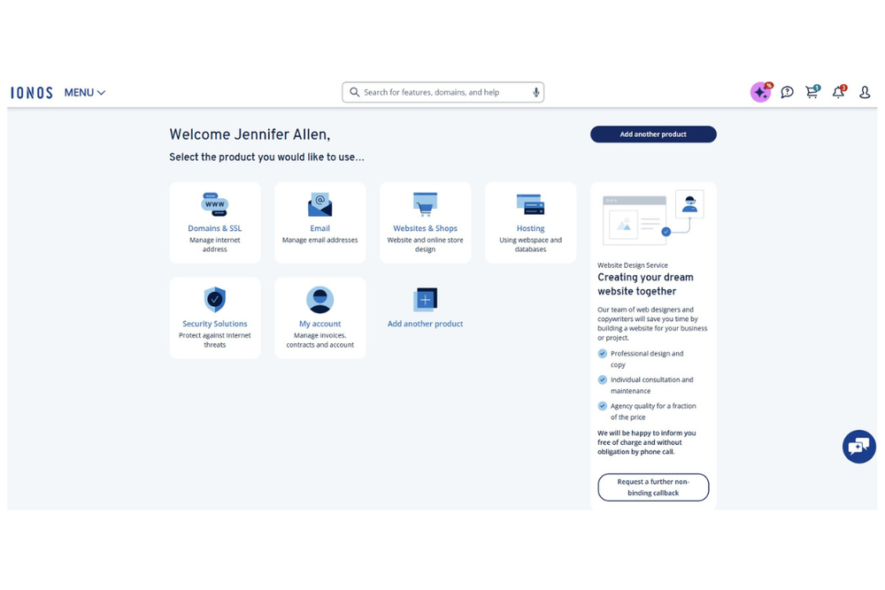 Ionos focuses on making it easy to set up a site using WordPress (Jennifer Allen / Ionos)