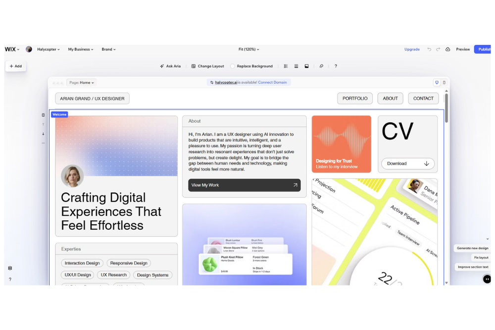 Wix is simple to use and offers some AI tools too (Jennifer Allen / Wix)