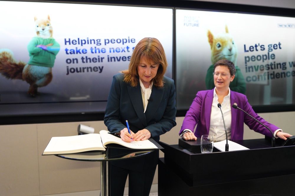 Savvy and Rachel (and Julia Hoggett, CEO of London Stock Exchange) (PA)