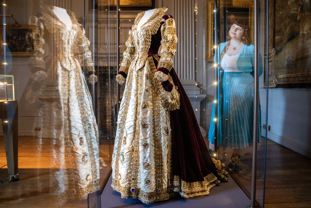 A Mary, Queen of Scots costume that was worn by Alexandra when she was Princess of Wales is on show elsewhere in the palace (Jane Barlow/PA)