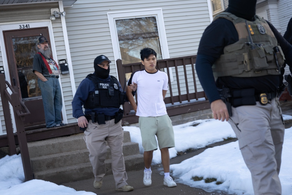 ICE has faced a wave of legal challenges over a controversial practice of using internal ‘administrative warrants’ to break into immigrants’ homes to make arrests with a judge’s approval (Getty)
