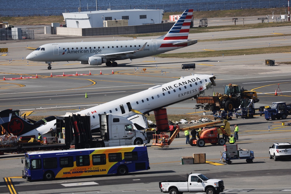 The tower at LaGuardia was busier than usual the night of the crash because flight delays pushed the number of arrivals and departures after 10 p.m. to more than double what was scheduled (Getty)
