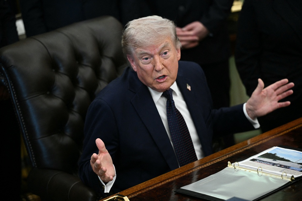 Trump responded to Harry’s impassioned speech (BRENDAN SMIALOWSKI/AFP via Getty)