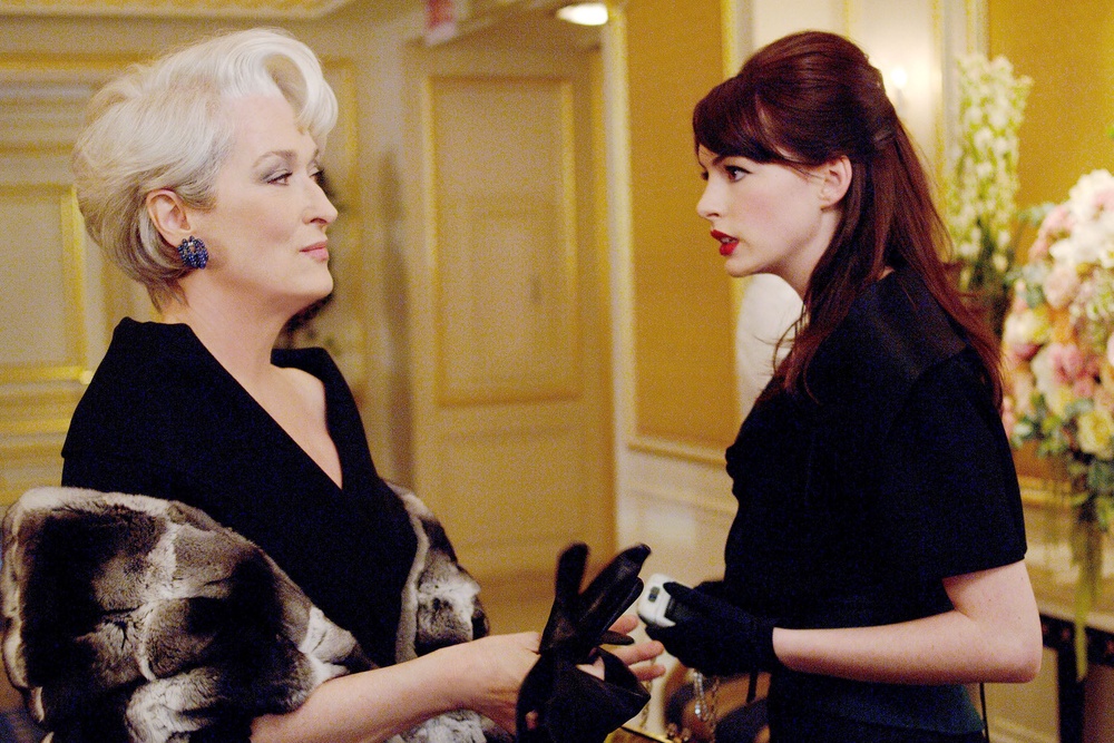Andy Sachs, right, may have struggled to warm to Miranda Priestly – but the notoriously tricky editor taught her some lessons too (20th Century Fox)