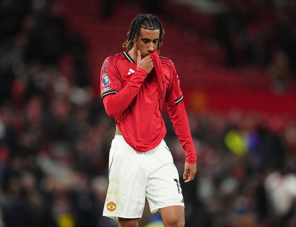 Leny Yoro remains a doubt for United’s game against Brentford (Martin Rickett/PA)
