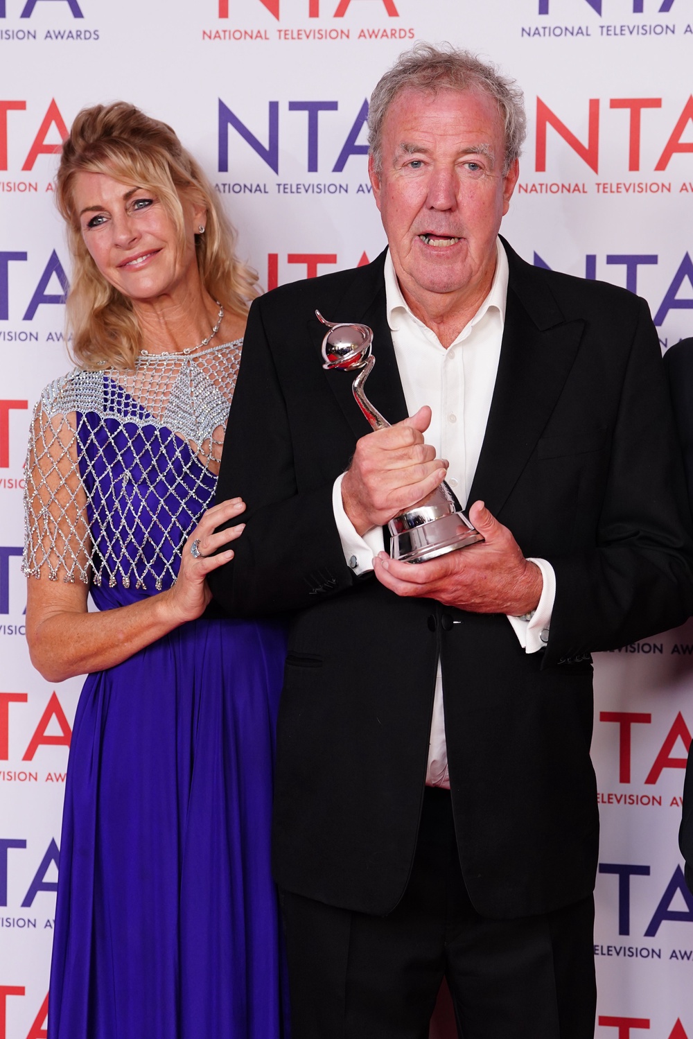 Jeremy Clarkson with his partner Lisa Hogan after winning the Factual Entertainment Award for Clarkson’s Farm at last year’s National Television Awards (Ian West/PA) (PA Archive)