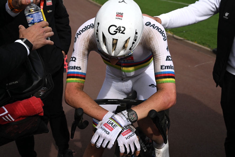 Pogacar is back on firmer ground in Liege after being pipped for the second year in a row at Paris-Roubaix (POOL/AFP via Getty Images)