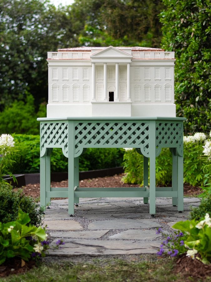 King Charles and Queen Camilla will be shown the new beehive, shaped as a miniature White House, during their visit Monday (Office of the First Lady)