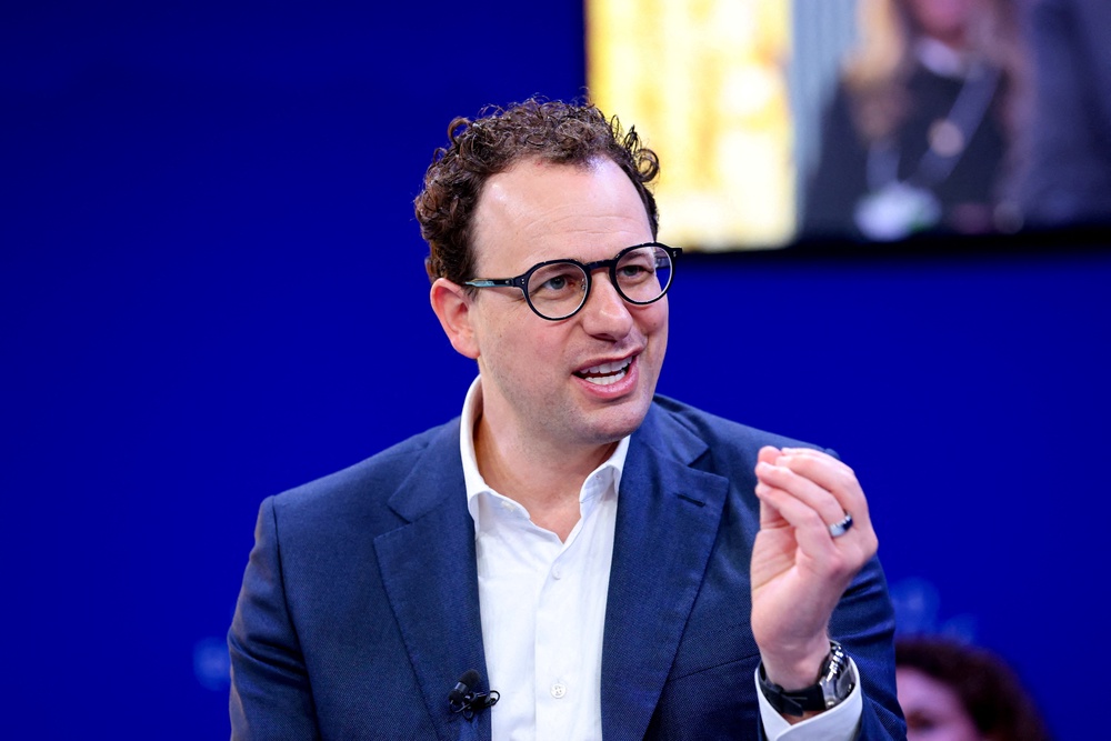 CEO and Co-Founder of Anthropic Dario Amodei speaks during the 56th annual World Economic Forum (WEF) meeting in Davos (Reuters)