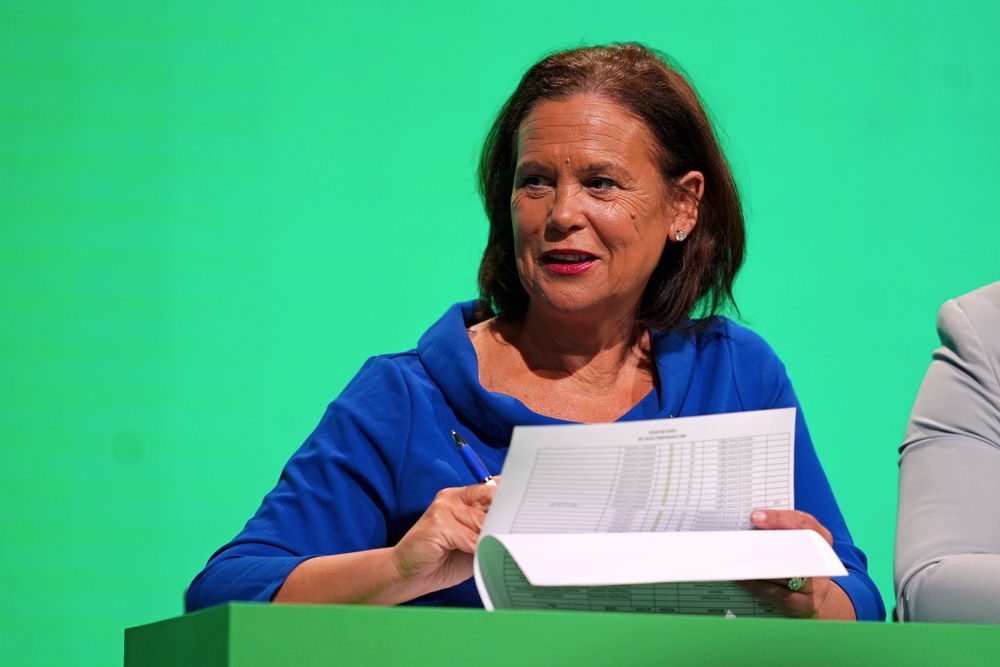 Sinn Fein leader Mary Lou McDonald at the Ard Fheis (Brian Lawless/PA) (PA Wire)