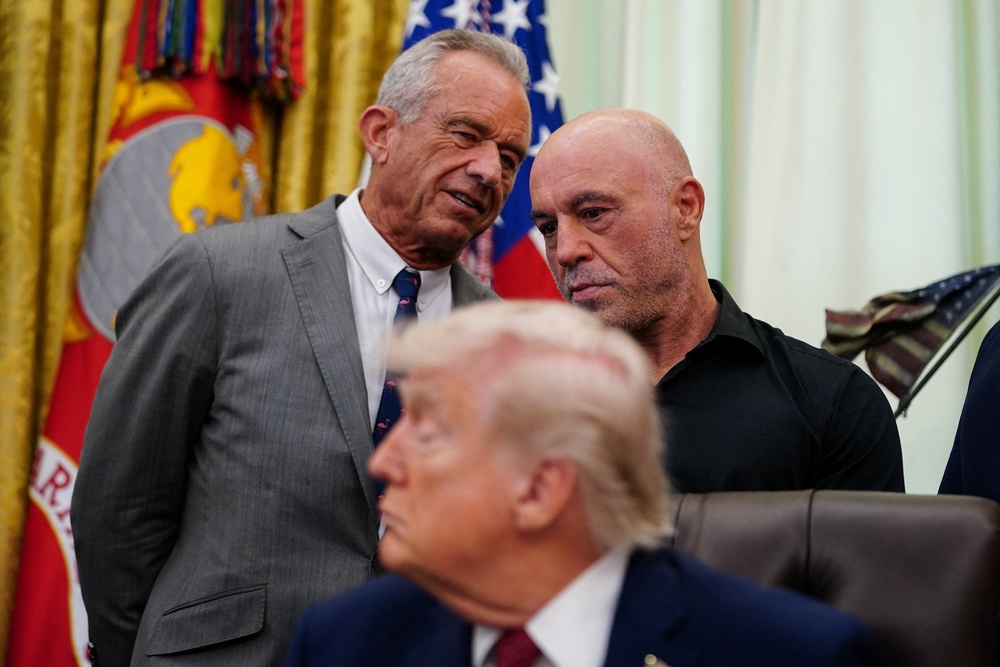 During his campaign, many credited Trump’s ability to connect with young voters through podcast appearances such as an interview on The Joe Rogan Experience (Reuters)