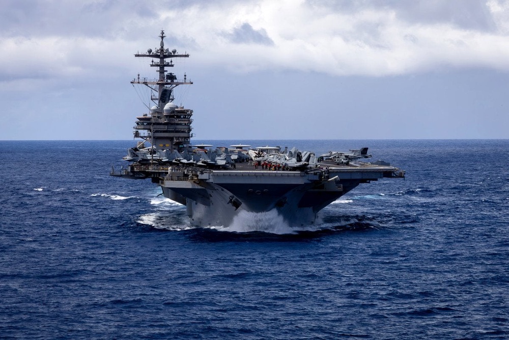 The USS George HW Bush sails in the Indian Ocean on Thursday (US Centcom)