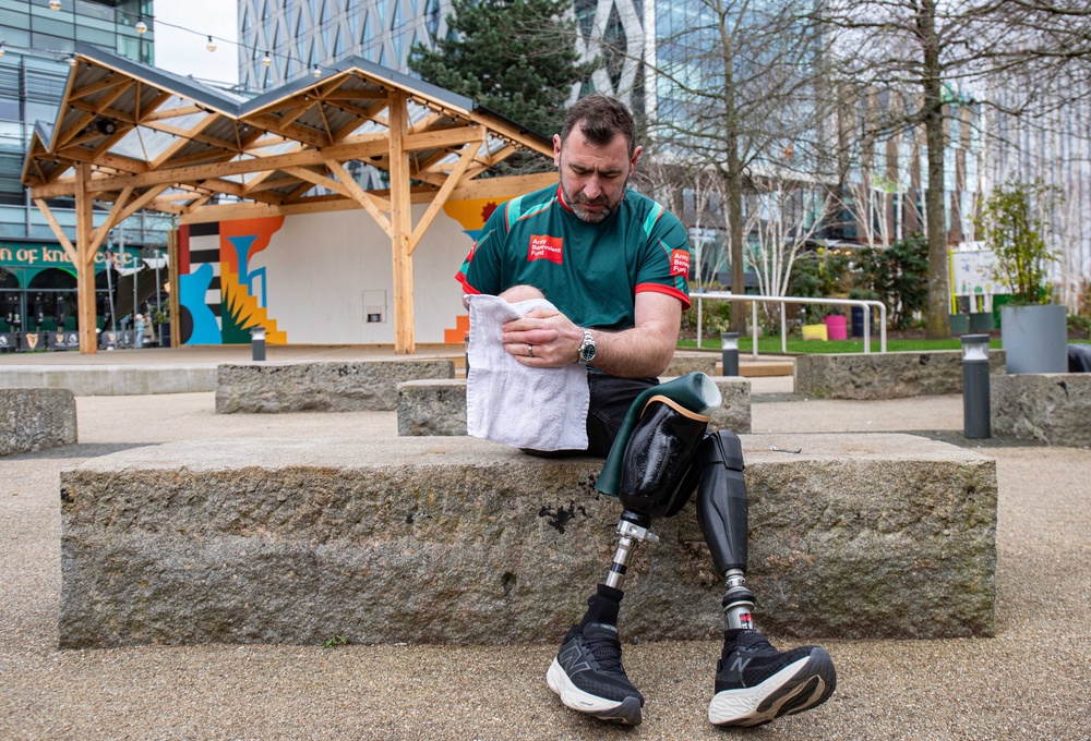 Andy Reid expects it will take him 12-13 hours and 80,000 steps to complete the 26.2 miles (William Lailey/Army Benevolent Fund/PA) (PA Media)