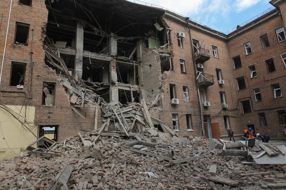 Aftermath of a Russian drone attack in Dnipro (Reuters)