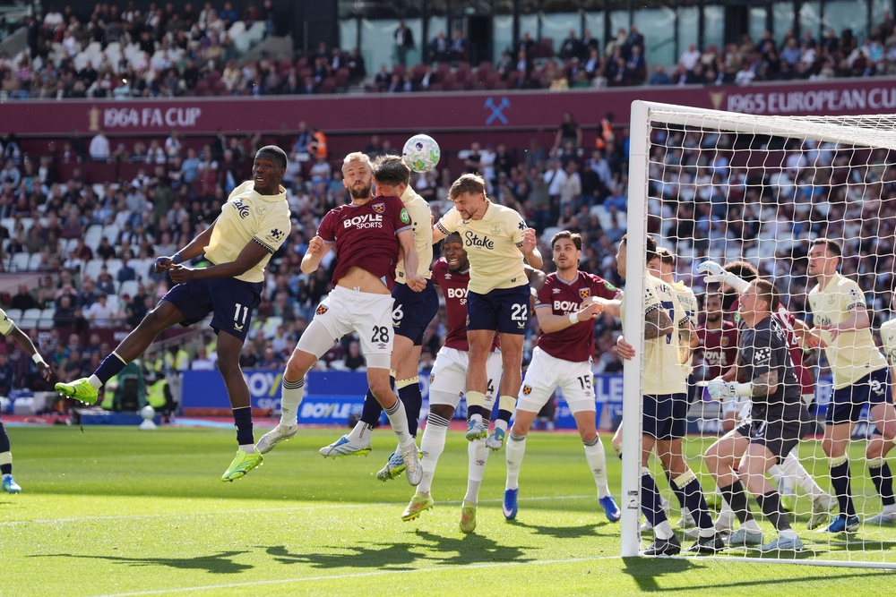 Tomas Soucek scores West Ham’s first goal (Jonathan Brady/PA) (PA Wire)