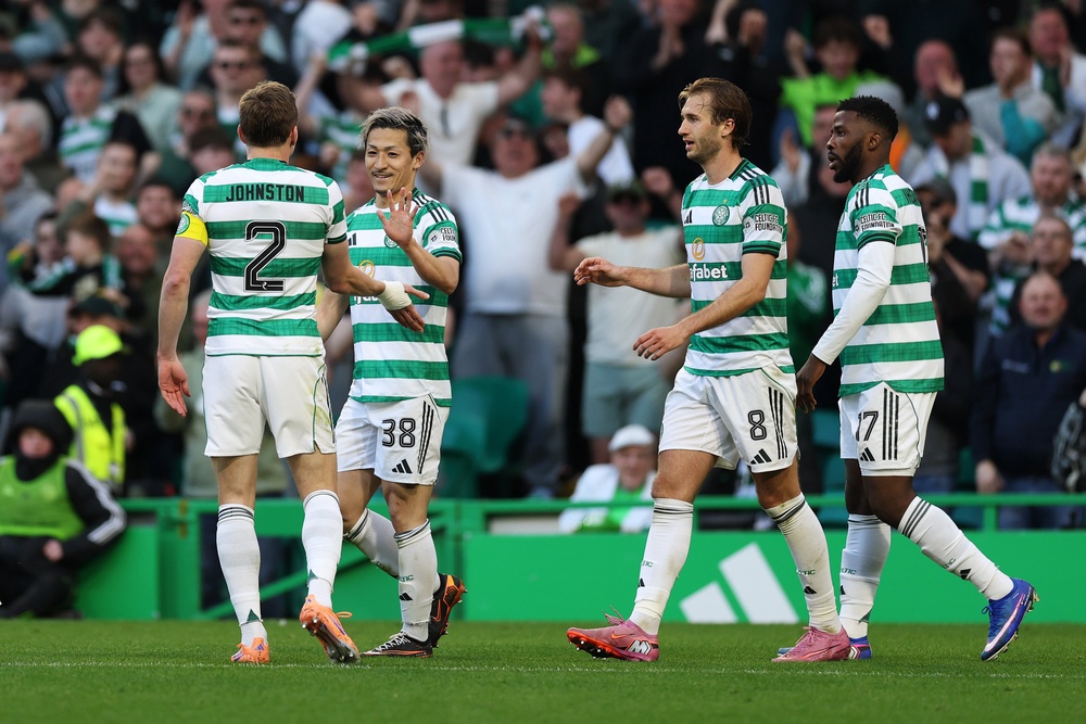 Daizen Maeda restored his side's two-goal cushion against Falkirk (Getty)